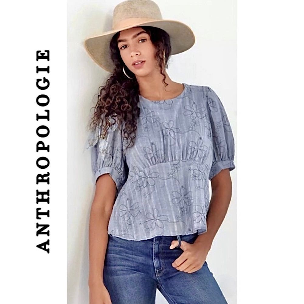 NWT Anthropologie Amadi Nika Embroidered Top